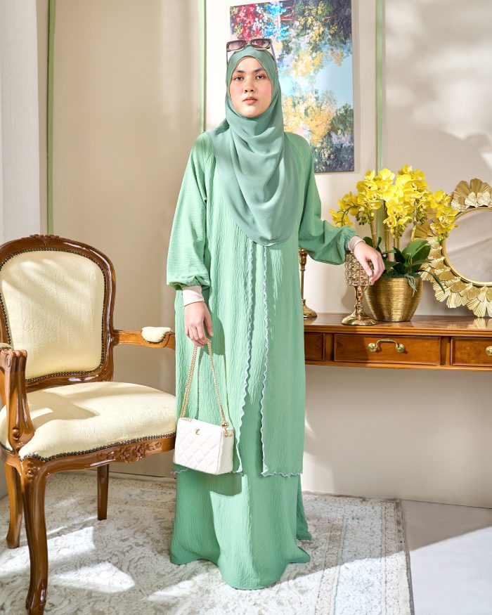 Abaya Sulam Shayla - Minty Aqua - Image 2