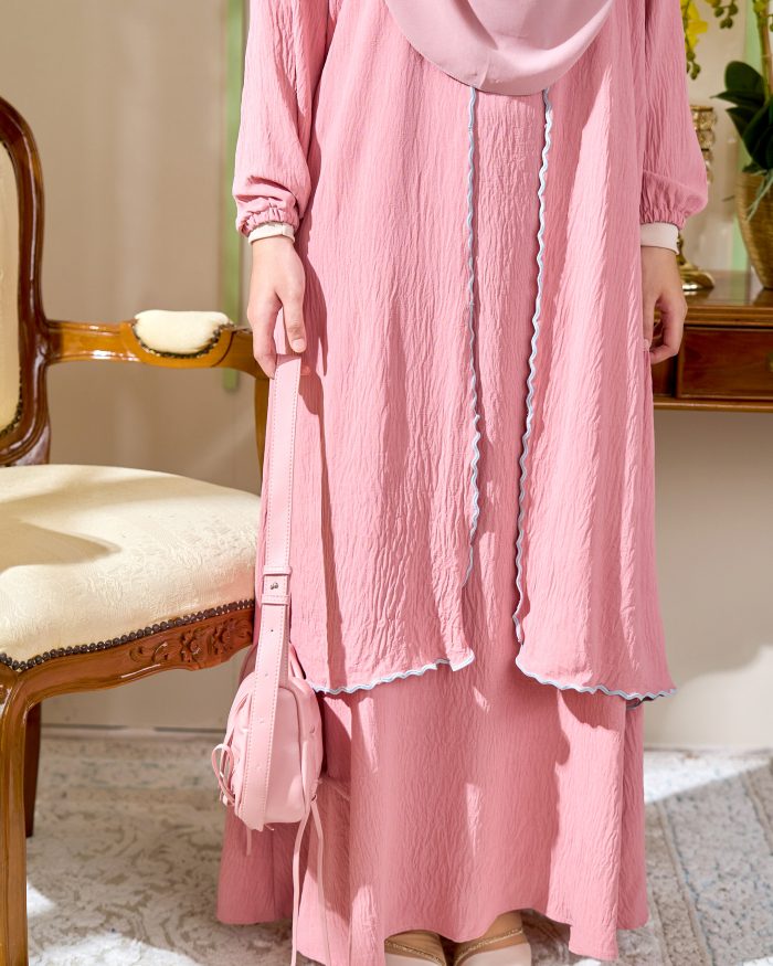 Abaya Sulam Shayla - Peach Tea - Image 4