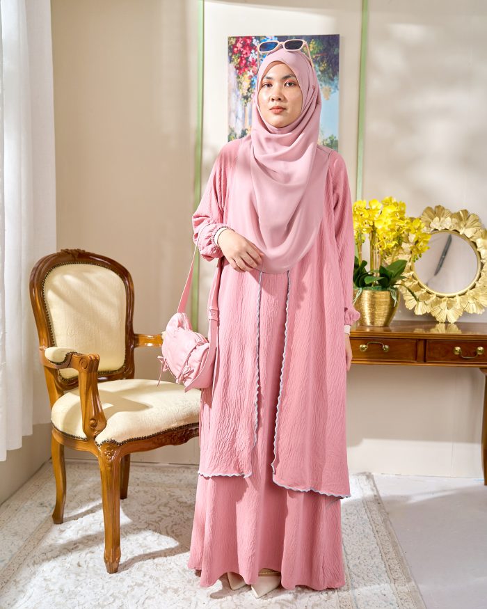 Abaya Sulam Shayla - Peach Tea