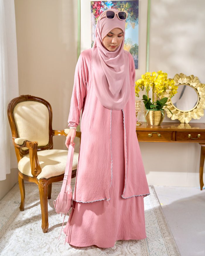 Abaya Sulam Shayla - Peach Tea - Image 3