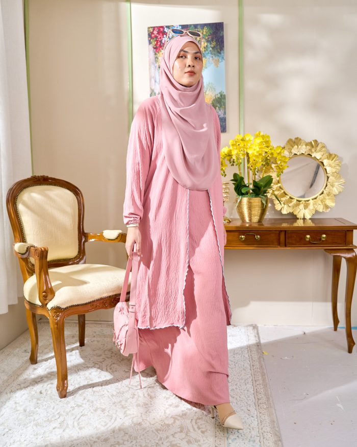Abaya Sulam Shayla - Peach Tea - Image 2