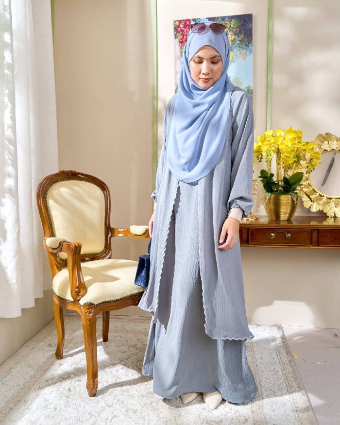 Abaya Sulam Shayla - Silver Grey - Image 2