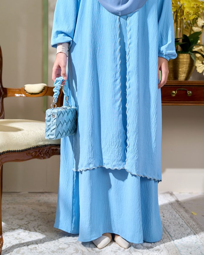 Abaya Sulam Shayla - Sky Blue - Image 4