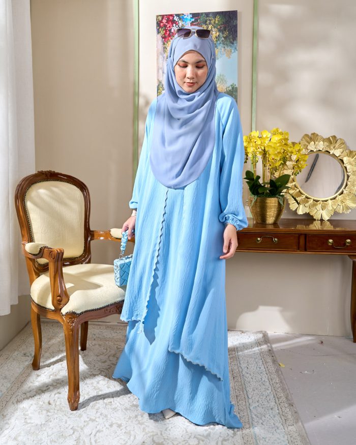 Abaya Sulam Shayla - Sky Blue - Image 3