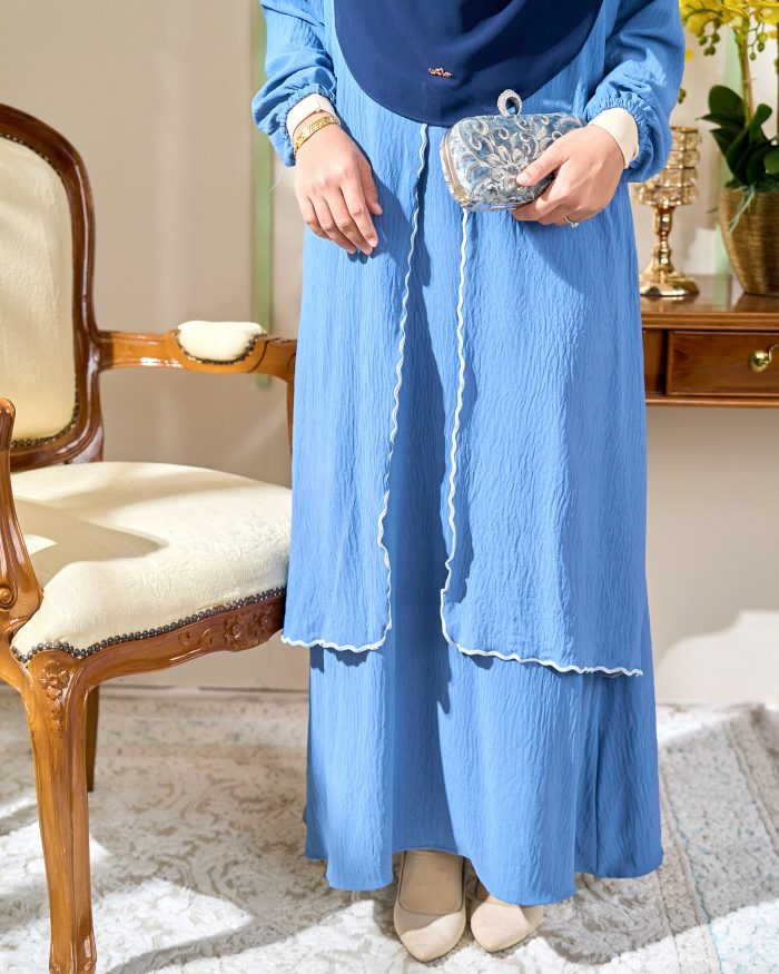 Abaya Sulam Shayla - Steel Blue - Image 4