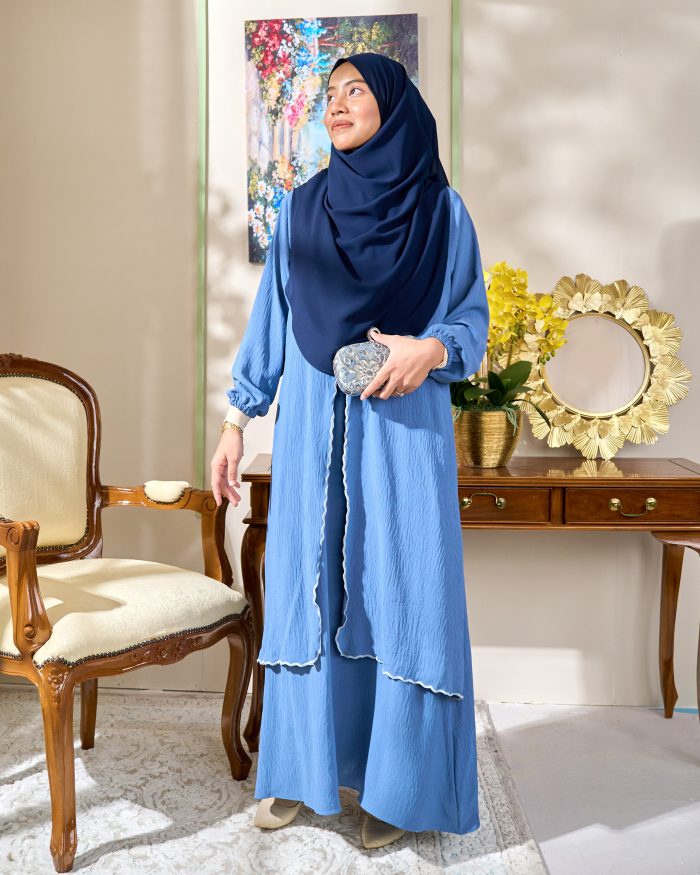 Abaya Sulam Shayla - Steel Blue - Image 2