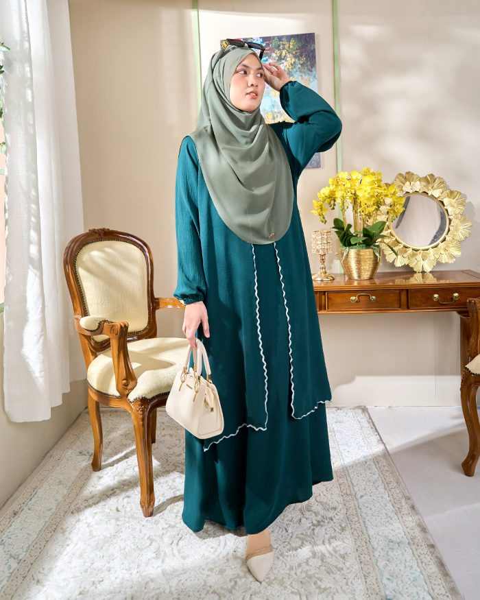 Abaya Sulam Shayla - Teal Green