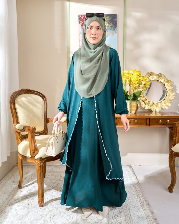 Abaya Sulam Shayla - Teal Green - Image 2