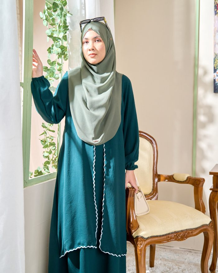 Abaya Sulam Shayla - Teal Green - Image 3