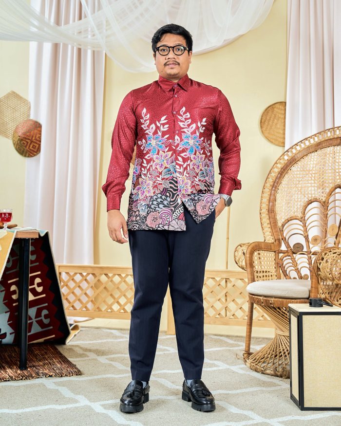 Baju Kemeja Batik Sultan 3.0 - Bayu Cherry Red - Image 2