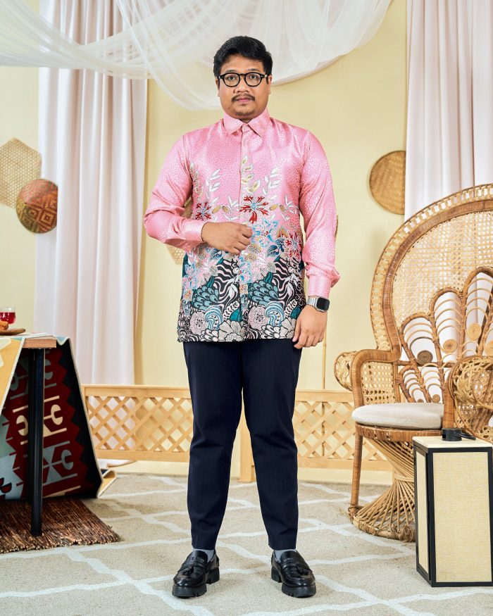 Baju Kemeja Batik Sultan 3.0 - Bayu Flamingo Peach - Image 3