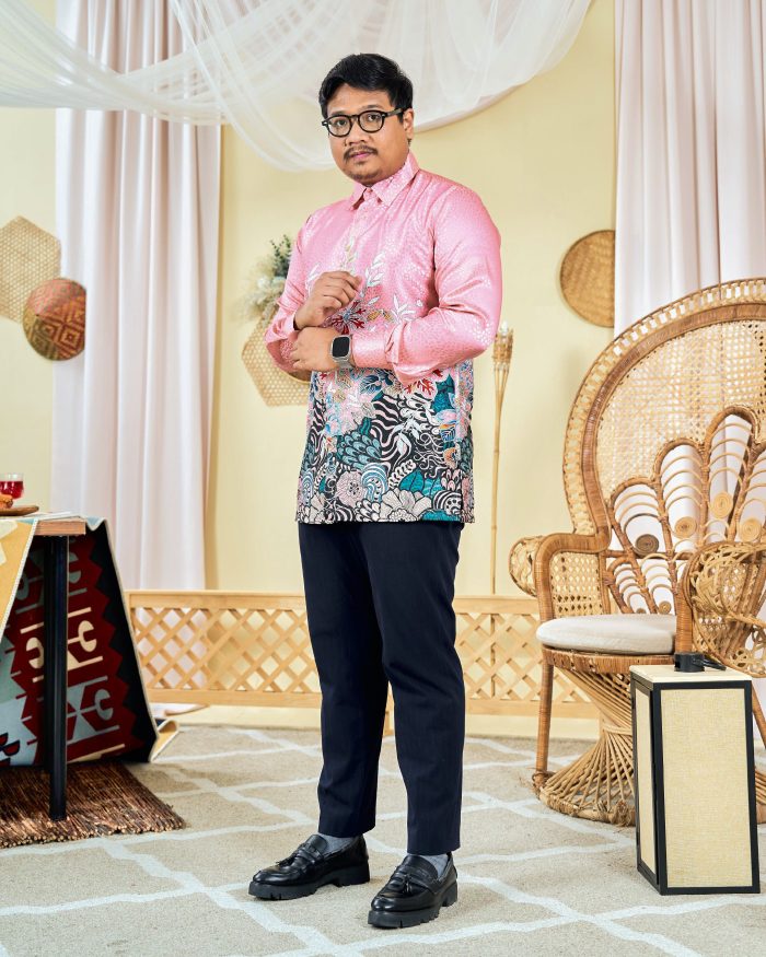 Baju Kemeja Batik Sultan 3.0 - Bayu Flamingo Peach - Image 2