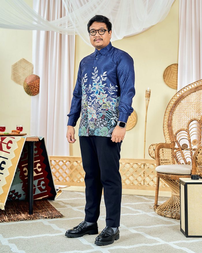 Baju Kemeja Batik Sultan 3.0 - Bayu Navy Blue - Image 3