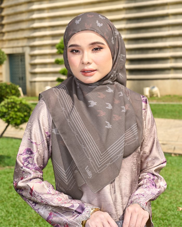 Valily Tudung Bawal Old Malaya - Chocolate