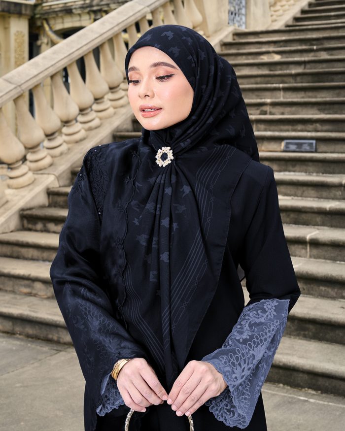 Valily Tudung Bawal Old Malaya - Dark Blue