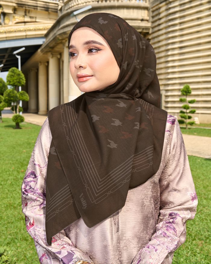 Valily Tudung Bawal Old Malaya - Dark Brown