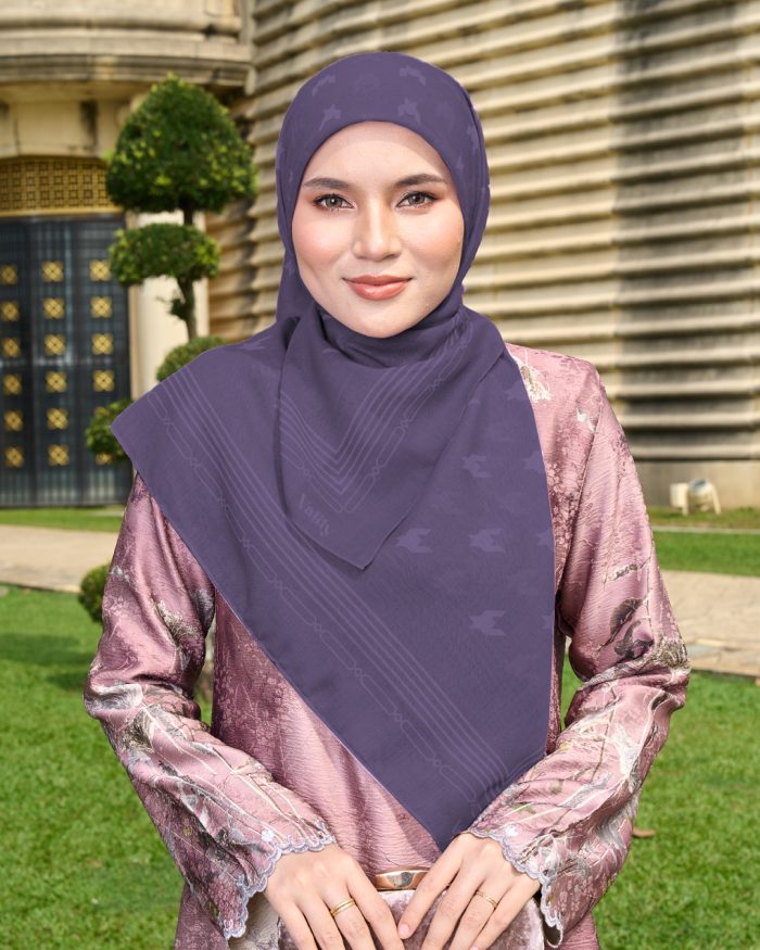 Valily Tudung Bawal Old Malaya - Dark Purple