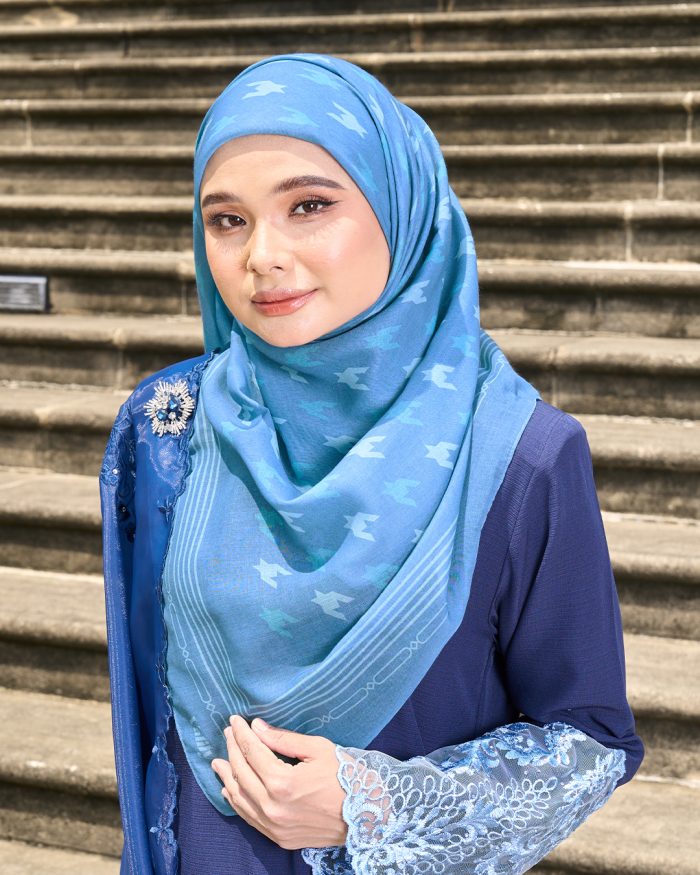 Valily Tudung Bawal Old Malaya - Dusty Blue