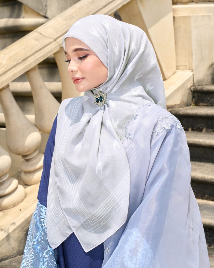 Valily Tudung Bawal Old Malaya - Dusty Grey