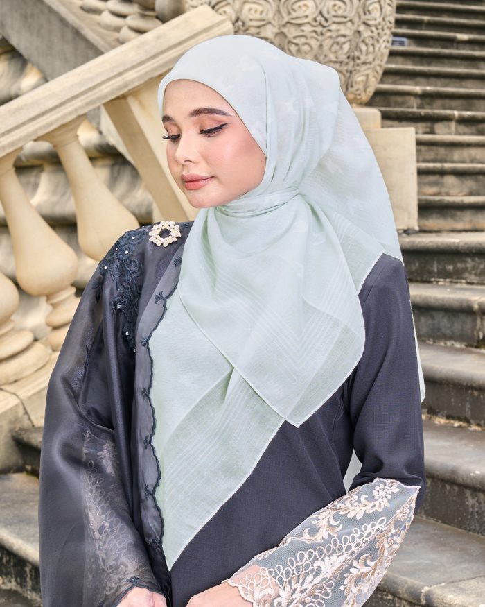 Valily Tudung Bawal Old Malaya - Icy Mint - Image 4