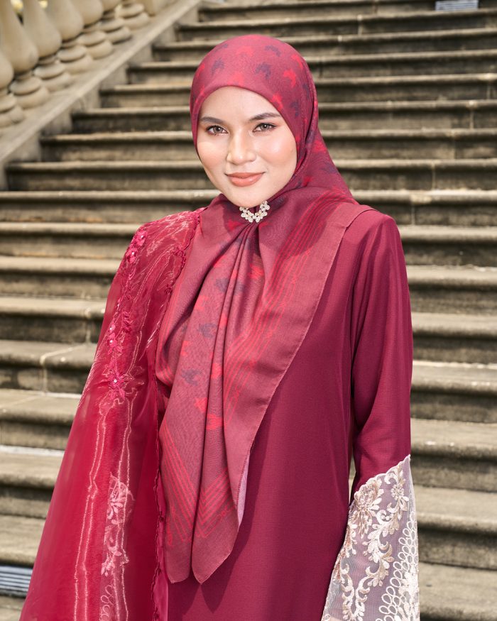 Valily Tudung Bawal Old Malaya - Maroon