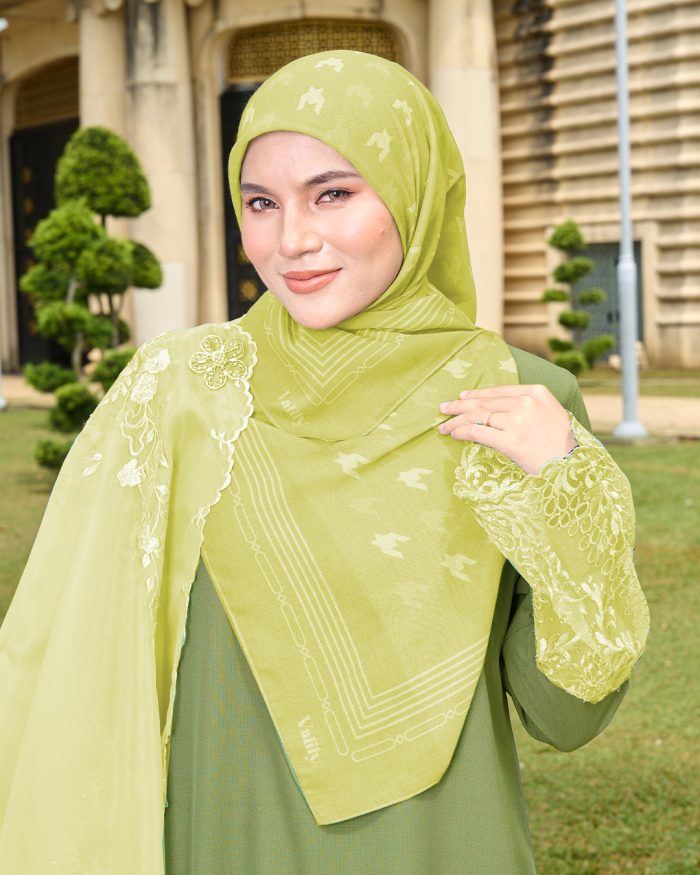 Valily Tudung Bawal Old Malaya - Sheen Green