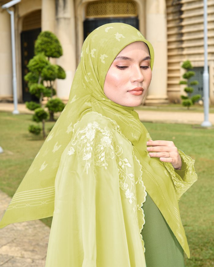 Valily Tudung Bawal Old Malaya - Sheen Green - Image 4