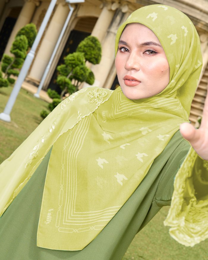 Valily Tudung Bawal Old Malaya - Sheen Green - Image 3