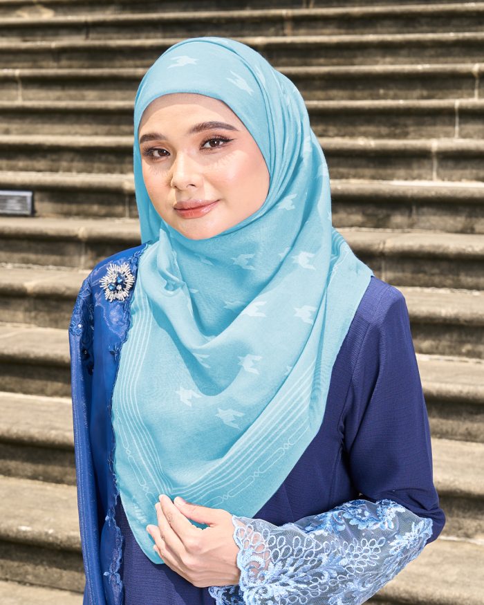 Valily Tudung Bawal Old Malaya - Sky Blue